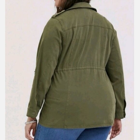 Torrid Military Army Green Anorak Utilty Jacket Women's Plus Size 3X Canvas - Picture 2 of 12